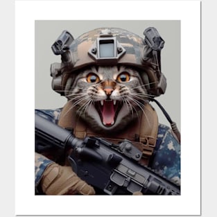 Cat Soldier - Military Kitty Posters and Art